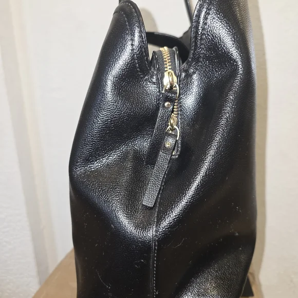 Kate Spade Black Leather Tote with Gold Accents - Picture 7 of 12